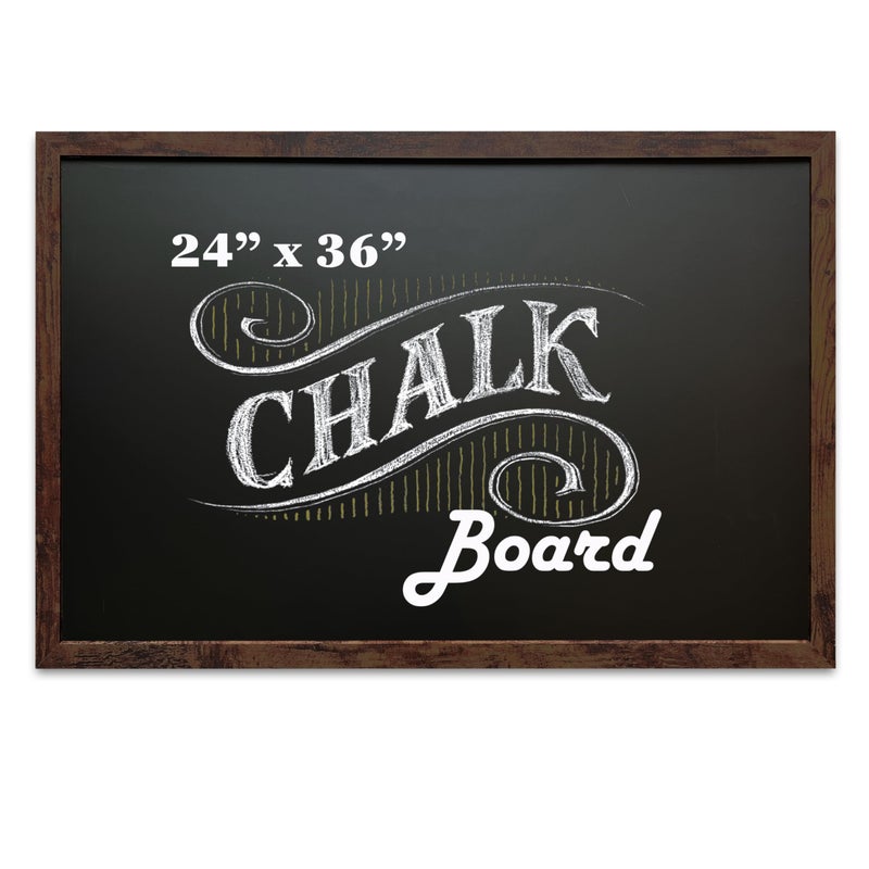Loddie Doddie Magnetic Chalkboard & Magnet Board - 24 x 36in Rustic Wood Frame - Stain-Resistant Chalkboard Signs - Magnetic Photo & Note Display Board - Easy-Hang Wall Decor & Chalk Calendar - Image 1